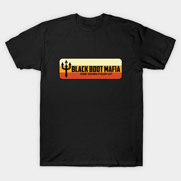 Black Boot Mafia Patch Logo T-Shirt by Kid Relic